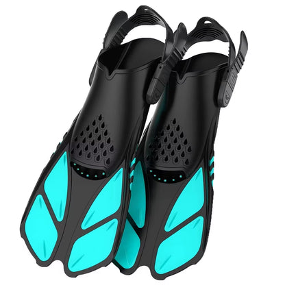Adjustable Snorkel Fins for Adults and Teens Soft Silicone Diving Fins Comfortable Breathable Swim Fins for Snorkeling Diving