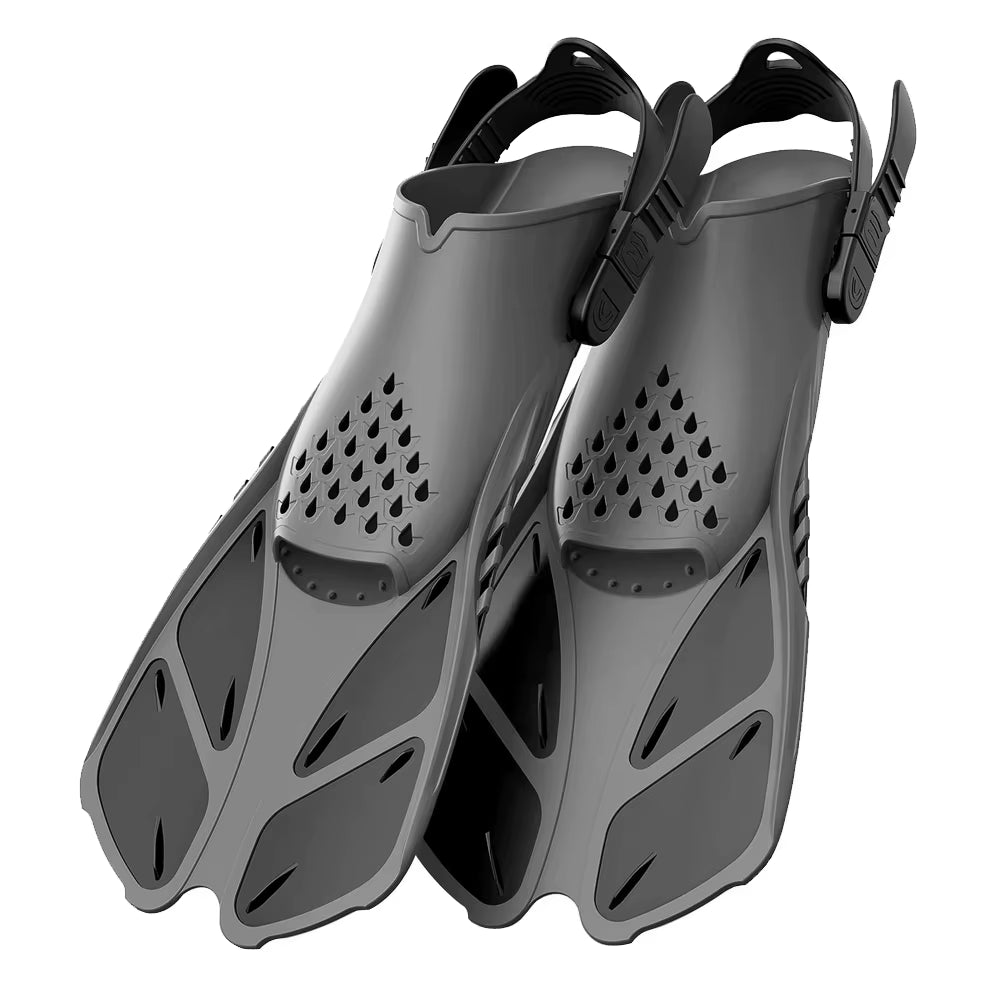Adjustable Snorkel Fins for Adults and Teens Soft Silicone Diving Fins Comfortable Breathable Swim Fins for Snorkeling Diving