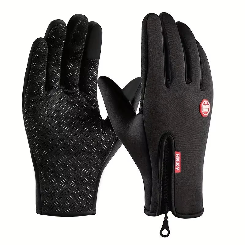 Men'S Autumn and Winter Cold Resistant Bicycle Gloves Warm Outdoor Sports Running Camping Skiing Gloves Motorcycle